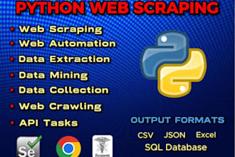 do python script, web scraping, automation, script with selenium python, script