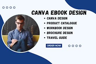 design canva product catalogues, workbooks, and travel guides