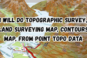 do topographic survey, land surveying map, contours map, from point topo data