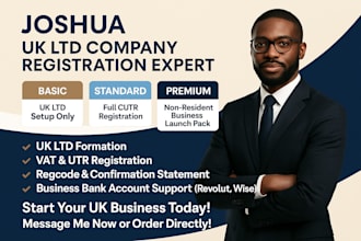 register your UK ltd company vat utr regcode, and provide full formation support