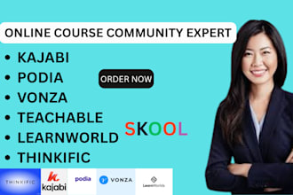 setup skool community online course on kajabi teachable thinkific online course