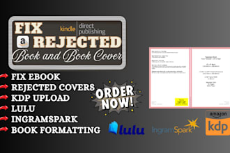 fix, resize format rejected ebook and book cover for kdp upload ingramspark lulu