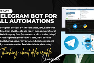 build custom telegram mini apps bot, crypto bots and automation tools