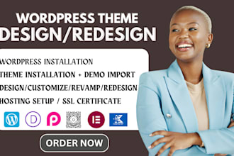 design build website using jupiter x, porto, neve or astra theme on wordpress