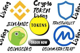 crypto token listing, coin list ico, coingecko, coinmarketcap telegram promotion