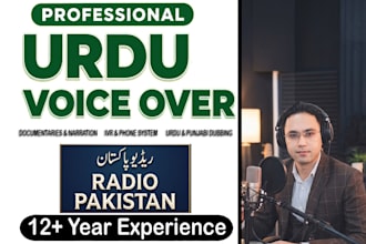 record a professional urdu hindi punjabi voice over