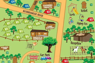 create a professional festival or event map in vector format