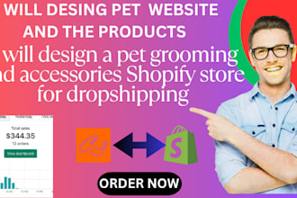 design a pet grooming and accessories shopify store for dropshipping