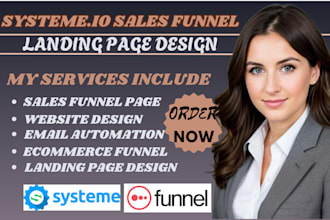 create systeme io website, systeme io landing page, systeme io sales funnel