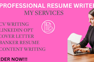 create you an expert resume, cover letter, linkedin opt, banker resume