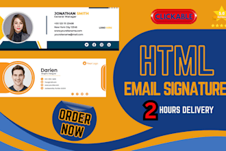 design a clickable, responsive HTML email signature for gmail and outreach