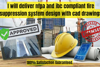 deliver nfpa and ibc compliant fire suppression system design with cad drawings