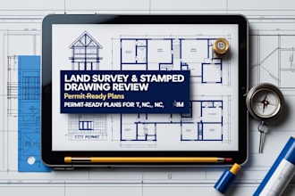 review land survey plan and architectural stamped drawing for city permit