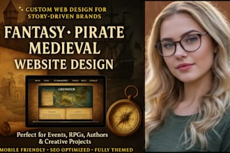 fantasy website design, medieval website, pirate website, rpg website design