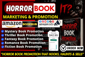 viral amazon kindle book promotion, horror, thriller book marketing sales funnel