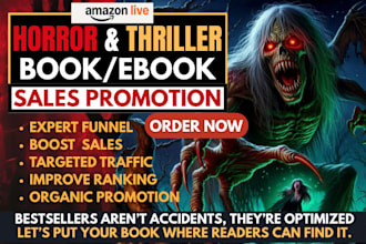viral amazon kindle book promotion, horror, thriller book marketing sales funnel