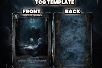 create custom dark fantasy tcg template ccg tcg card frame illustration design