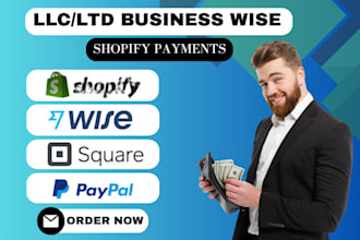 create business wise llc, ltd and activate shopify payments