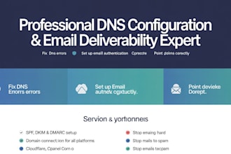 professionally configure dns records, email authentication, and domain setup