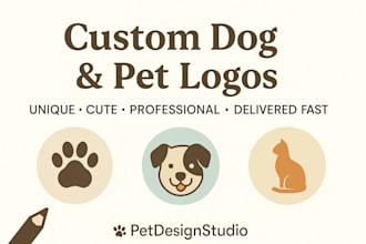 design a cute and custom dog logo for dog lovers, owners, or pet businesses