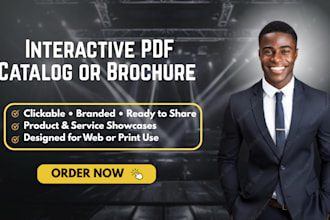design an interactive PDF catalog or brochure for your business