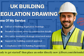 draft construction drawing for UK building regulations and planning permission
