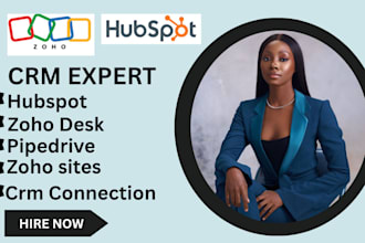 setup hubspot crm, zoho sites, pipedrive, keap, zendesk