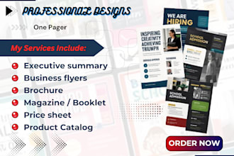 create a professional business flyer one pager sell sheet sales flyer brochure