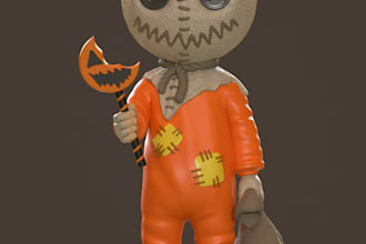 design custom 3d scary toy figurine,creepy doll,fan art,chibi creature for print