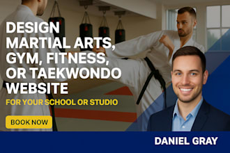 design martial arts, gym, fitness, taekwondo website for your school or studio