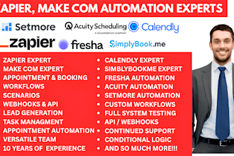 set up zapier calendly api simplybookme setmore fresha acuity automation expert