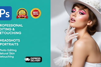 do headshot portrait, natural skin retouch, fashion photo editing