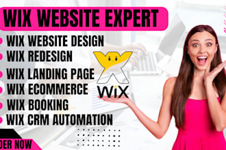 redesign wix website in wix studio, build wix booking wix crm fix wix automation