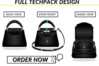pro design backpack tech pack ready for the factory fashion design bag tech pack