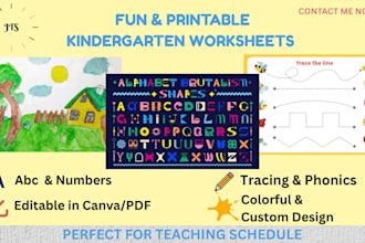 design fun kindergarten worksheets for early learners