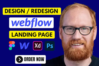develop custom webflow website, convert figma xd to webflow framer landing page