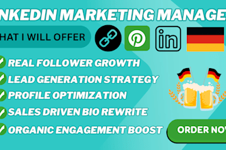 linkedin marketing manager grow real followers carousel post design profile b2b
