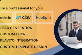 setup clay com, hubspot crm, klaviyo, instantly ai, yotpo sms apollo io zoho n8n