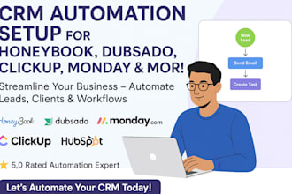 setup honeybook dubsado monday crm 17hats clickup hubspot workflow automation