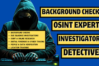 background check as private detective or investigator osint digital forensics