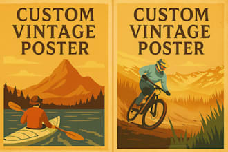 create unique vintage posters, travel prints, and wall art deco