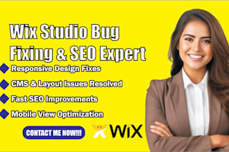 fix edit wix studio website wix responsive issues website bugs seo cms issues