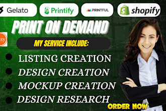 do set up print on demand shopify, etsy store with printful, printy and gelato