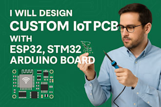 design custom iot pcb with esp32, stm32 or arduino board