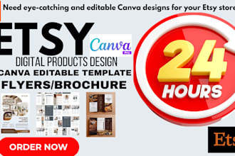 do editable graphic etsy digital products flyers brochures design within 24hours