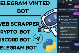 build telegram vinted bot, discord vinted bot, auto listing bot, alert bot