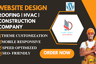 design roofing website plumbing contractor solar hvac electrician website