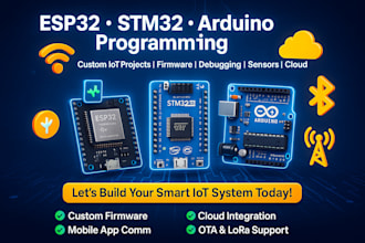 program esp32, stm32, arduino microcontroller for custom iot projects