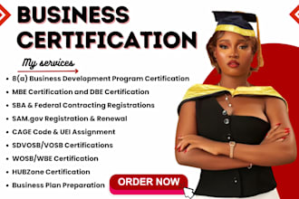 get you wosb certification, mbe, 8a hubzone, samgov registration, cage code, uei