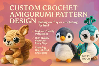 write crochet patterns, crochet etsy, detailed amigurumi for etsy andonline shop